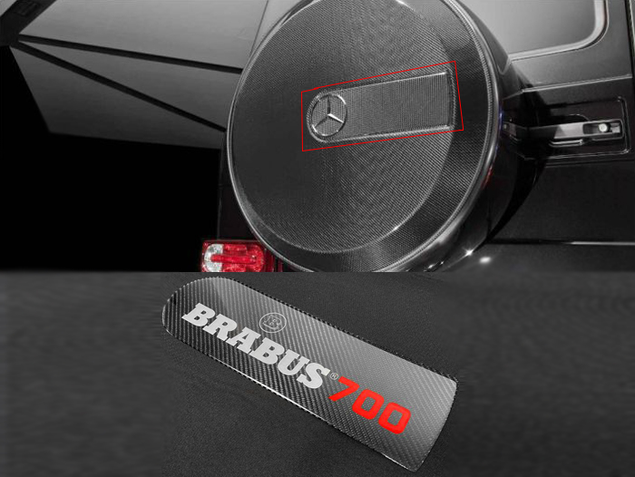 Carbon Fiber Rear Spare Tire Cover Brabus 700 Emblem Insertion for Mercedes-Benz W463 G-Class